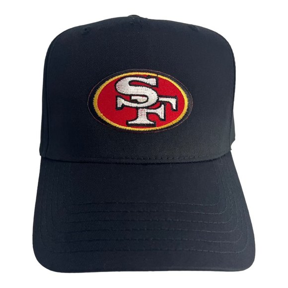 NEW VINTAGE SAN FRANCISCO 49ERS NINERS A FRAME BLACK BASEBALL HAT MID PROFILE - Picture 3 of 5